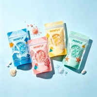 Sachets Doypack transparents pour sels de bain relaxants, avec estampage holographique personnalisé, refermables à fermeture éclair