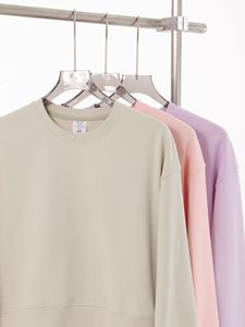 Nuova <span class=keywords><strong>Felpa</strong></span> Invernale da Donna 330G in <span class=keywords><strong>Pile</strong></span> Pesante con Collo Rotondo Personalizzabile, Tinta Unita, Design Trendy Harsu Line, Top Casual - Product Image 4