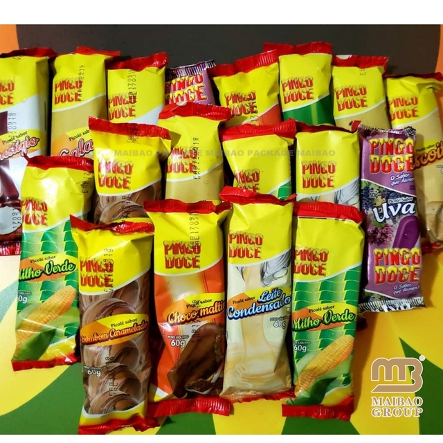 Wholesale Disposable Plastic Ice Lolly Bag Frozen Food Ice Cream Plastic Bags Custom Printed Ice Pop Packaging Bags for Popsicle
