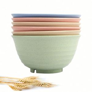 Ensemble de vaisselle de luxe en paille de blé, compatible micro-ondes, assiettes et bols - Product Image 1