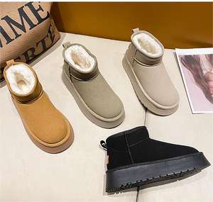 Individuelle Neue Styles Lässige Plüsch Damen Winter Schneestiefel Plattform Leichte Rutschfeste Baumwollschuhe für Damen - Product Image 1