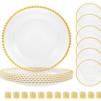 Assiette de présentation ronde de 13 pouces en plastique PS transparent, durable, de qualité alimentaire, de luxe, pour fruits, hôtels, décorations, mariages, vente en gros