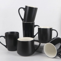 Personnalisable Belle Simple Simple Unique Luxe 11 12 oz Sublimation Tasses En Céramique Tasse À Café Noir Mat Logo Personnalisé