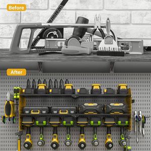 Wholesale Workshop Heavy Duty Metal Wall Power <b>Tool</b> Organizer Garage Shop Pegboard Display Shelf <b>Rack</b> with Charging Station - Product Image 6