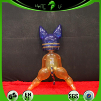 Poupée Chatte Gonflable Transparente en PVC Orange, Personnage de Dessin Animé, Figurine Chatte Personnalisée Claire et Durable pour Fête