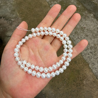 Perles d'eau douce naturelles de qualité AAA, forme pomme de terre, blanc froid, semi-finies, lisses, un fil de 40 cm de long, 58 pièces