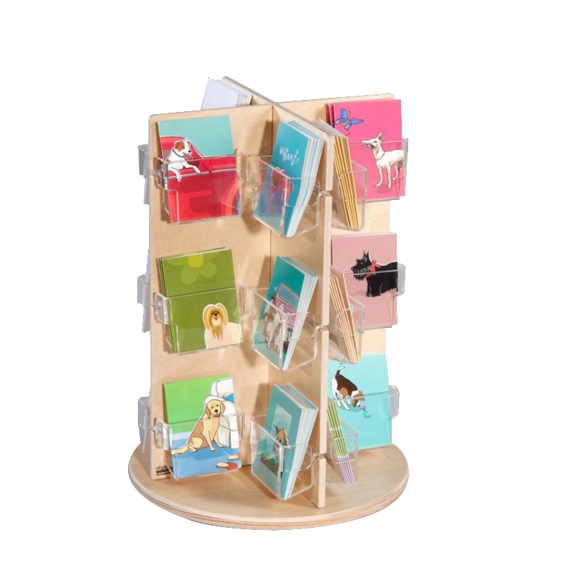 Apache Customizable Wooden Greeting Card Display Rack for Supermarket Store Display Shelves — view 4
