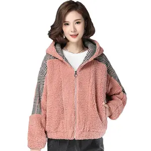 Autumn/winter style imitation lamb plush Elegant large size loose new thickened plush warm cardigan hoodie for women's Coat