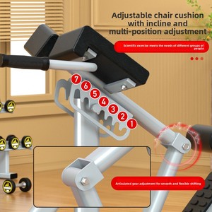 Appareil de fitness multifonctionnel pliable et réglable en acier pour l'hyperextension, idéal pour les abdominaux, le dos et les muscles lombaires à domicile - Product Image 2