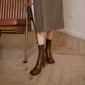 Cialisa inverno primavera stivaletti <span class=keywords><strong>donna</strong></span> stivaletti con cerniera scarpe da <span class=keywords><strong>donna</strong></span> con <span class=keywords><strong>tacco</strong></span> alto da <span class=keywords><strong>donna</strong></span> <span class=keywords><strong>stivali</strong></span> Vintage con <span class=keywords><strong>tacco</strong></span> alto a spillo - Product Image 4