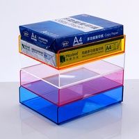 JERY personnalisé acrylique 3 niveaux bureau classeur A4 lettre bac à papier étagère fichier acrylique supports de rangement pour bureau à domicile