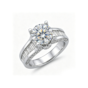 <b>Custom</b> Silver|10K|14K|18K Solid Gold 1.50 Carat Round Lab Grown Diamond Wedding <b>Ring</b> VVS-VS Quality Brilliant Cut <b>Ring</b> - Product Image 1