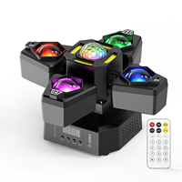Projecteur LED mobile 70W à 4 bras, faisceau laser, stroboscope, boule magique, lampe DMX512, éclairage de scène activé par le son pour bar, karaoké, fête, discothèque