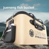 Seau de transport pour poissons vivants en EVA moulé monobloc, pliable, grande capacité, pour matériel de pêche - Vente en gros usine