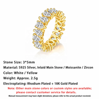 Bague d'éternité personnalisée en moissanite et argent sterling 925 plaqué or, vente en gros d'usine, alliance de mariage pour femme, fabricant