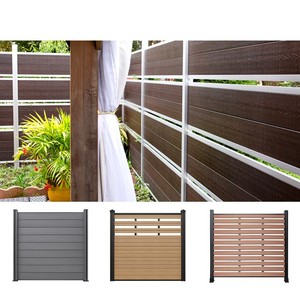 Panneaux de clôture décoratifs en plastique noir pour jardin extérieur, panneaux de protection d'intimité en gros, clôture extérieure WPC bon marché - Product Image 2