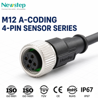 Cable Pigtail Hembra Codificado A de 4 Pines M12, Resistente al Agua IP68, Cable de Sensor PUR de Alta Resistencia de 5.0M para Equipos de Fábrica y PLC