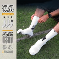 Chaussettes de sport antidérapantes en nylon sur mesure pour fabricant, chaussettes de football pour la salle de sport, chaussettes de football personnalisées unisexes
