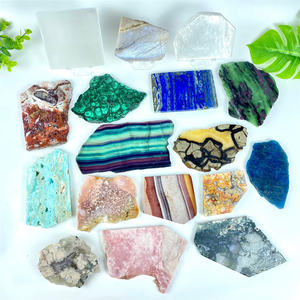 Vente en gros d'artisanat en cristal naturel, <span class=keywords><strong>dalle</strong></span> d'opale rose, spirituel, tranche de lapis-lazuli, plaque de sélénite polie pour cadeau - Product Image 1