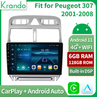 En stock Krando android tablet gps fm radio pour Peugeot 107/206/301/307/308/407/408/607 smart upgrade voiture gps navigation écran