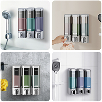 Distributeur mural de savon liquide, shampoing et après-shampoing en plastique OEM pour hôtels, avec système de verrouillage
