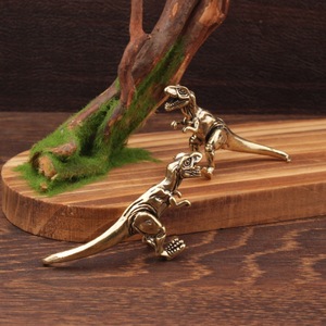 Pure Brass Tyrannosaurus Rex Figurines 2Pcs <b>Rustic</b> <b>Desk</b> Decor Home Office Ornament Craft Decorative Items - Product Image 1
