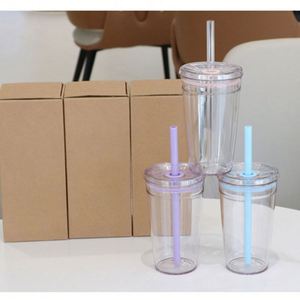 Vaso de Plástico Transparente Reutilizable de 450 ml con Logotipo Personalizado para Café, Té con Leche, Jugo de Frutas, con Pajita - Product Image 4