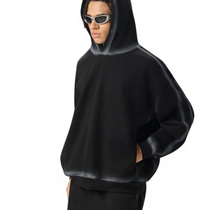Prix d'usine – Sweat à capuche personnalisé en molleton bouclette coupe ample style streetwear – Fournisseur en gros pour marques privées - Product Image 2