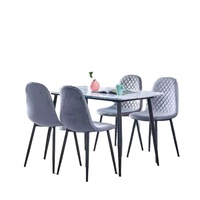 Bazhou fabricant vente en gros, tables et chaises de salle à manger en marbre et velours gris avec chaise pour la maison