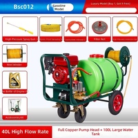 Nouvelle pulvérisatrice agricole motorisée à essence 170F haute pression 60L sur chariot, débit 60-300L/min, pompe toutes saisons facile à utiliser