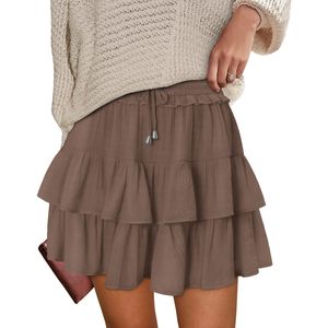 Jupe-short évasée en mousseline à volants superposés pour femme FOXA, taille élastique, idéale pour le golf, le tennis et les tenues de campagne, à porter sous une jupe ou sous un pull - Product Image 1