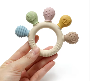 Juguetes de Silicona para Bebés de 0 a 24 Meses, Mordedores para Aliviar la Dentición, Juguetes Masticables de Silicona de Grado Alimenticio, Estilo de Dibujos Animados, Juguetes Unisex para Bebés - Product Image 6