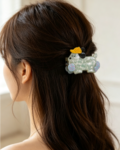 Pince <span class=keywords><strong>à</strong></span> cheveux en acétate DOWELL motif <span class=keywords><strong>Teckel</strong></span> mignon pour femmes et filles – Style européen-américain, haute qualité, personnalisable, tendance - Product Image 4