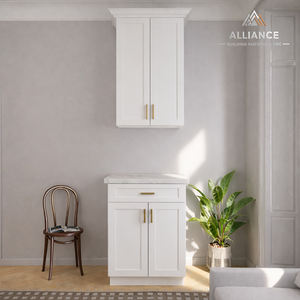 Gabinetes de Cocina Blancos Modernos con Envío Local Gratuito en Estados Unidos |   Adecuado para proyectos de viviendas multifamiliares |   Gabinete Blanco Estilo Shaker - Product Image 1