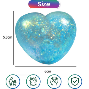 Balles anti-stress en forme de cœur, jouets sensoriels à remontée lente pour adultes et enfants, jouets à presser en forme de cœur - Product Image 5