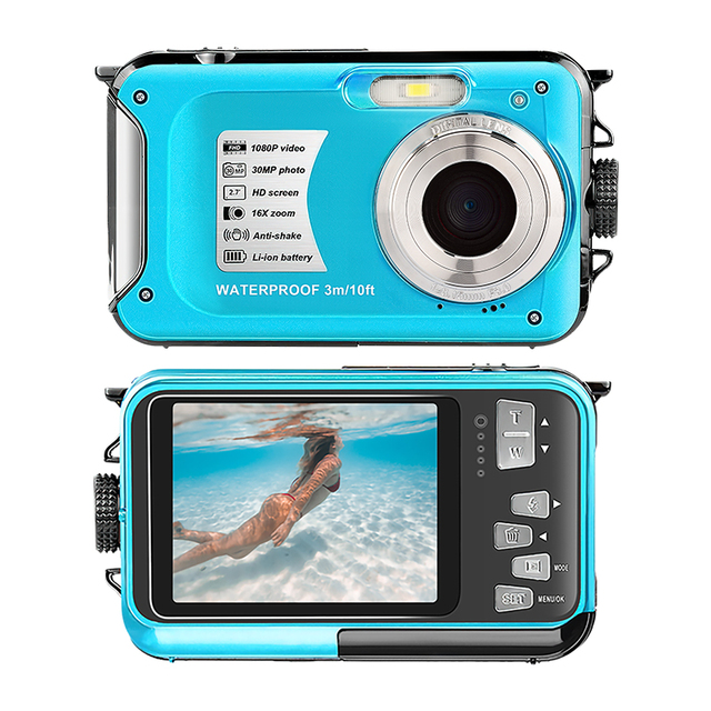 Retro Vintage Waterproof Camera 10FT Underwater Camera 30MP 1080P FHD Video Resolution Waterproof Digital Camera for Snorkeling