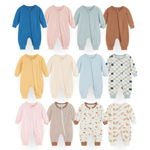 Wholesale High Quality Autumn Winter Newborn 24 Months New Plain Zipper Custom Organic Bamboo Baby <strong>Pyjamas</strong> - Product Image 6