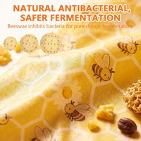 Couvre-bols réutilisables en cire d'abeille - 3 pièces, enveloppes alimentaires élastiques en coton, bonnets de bain pour la levée de la pâte et la cuisson du pain