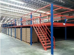 Mezzanine lantai baja tugas berat kustom rak kawat Platform lantai kedua untuk penyimpanan gudang lantai kedua Mezzanine - Product Image 3