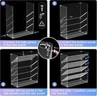 Porte-fichiers mural en acrylique à 5 niveaux, organiseur de dossiers suspendus, porte-revues, porte-littérature avec plateau plat en bas