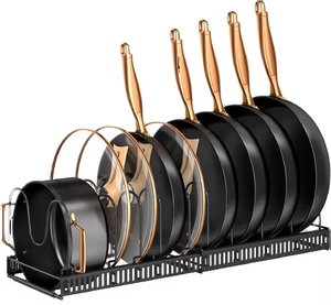 Organisateur <span class=keywords><strong>de</strong></span> couvercles <span class=keywords><strong>de</strong></span> casseroles en métal robuste, support réglable et extensible pour couvercles <span class=keywords><strong>de</strong></span> casseroles, pour armoire <span class=keywords><strong>de</strong></span> cuisine, comptoir, rangement <span class=keywords><strong>de</strong></span> garde-manger - Product Image 1