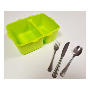 Meal holder (20.8x16x8.4cm) 2P with steel cutlery LYSS Assorted 2123C99 - Product Image 2