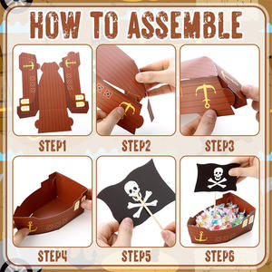 Bandejas Desechables de Papel para Servir Alimentos, Diseño Personalizado, Decoración para Fiestas, Carnavales, Temática Tropical, Piratas - Product Image 6