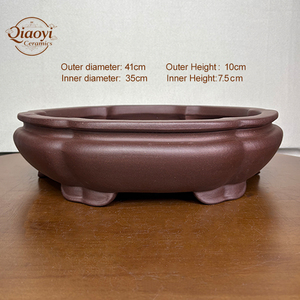 Maceta Tradicional Qiaoyi para Bonsái, Maceta Irregular de <span class=keywords><strong>Arcilla</strong></span> Púrpura Yi Xing, Macetas Rústicas para Árboles, Drenaje Superior, Ecológicas - Product Image 2