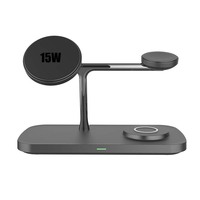Pengisi Daya Nirkabel Cepat Magnetik 15W All-in-1 untuk Ponsel, Jam Tangan, dan Earphone, Bahan Zinc Alloy, Tren Terbaru 2026, Penjualan Pabrik Terlaris