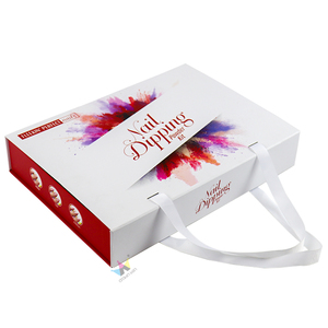 Customized Luxury Paper <b>Box</b> High End Rigid Cardboard Magnetic <b>Box</b> Colorful Gift <b>Box</b> with Ribbon Handle Wholesale - Product Image 1