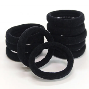 Bracelet vintage noir personnalisé pour femme, élastiques à cheveux en tricot, attaches élastiques en caoutchouc taille S, doux pour les cheveux - Product Image 4