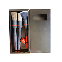 Lot de 3 brosses de nettoyage pour perceuse, en poils de sanglier, pour le detailing automobile, les aérateurs intérieurs et les jantes de roues, compatible avec les nettoyeurs électriques