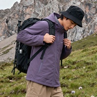 Manteau d'hiver imperméable et coupe-vent pour homme avec logo personnalisé sur le devant, idéal pour la randonnée en plein air