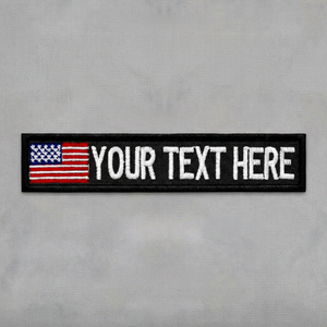 Écusson brodé personnalisé avec drapeau américain, rectangulaire, thermocollant, pour vêtements - Product Image 1
